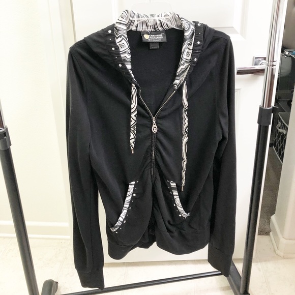 Christine Alexander Jackets & Blazers - Christine Alexander black embellished zip up jacket